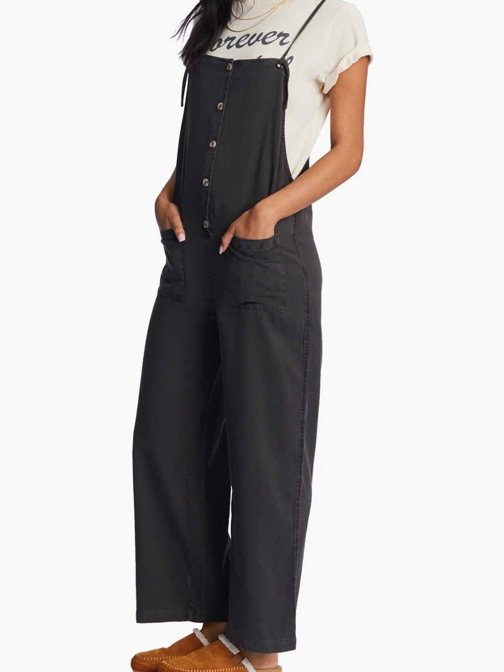 Beach Cruiser Jumpsuit Billabong Size Medium 10 Womens New!! Charcoal